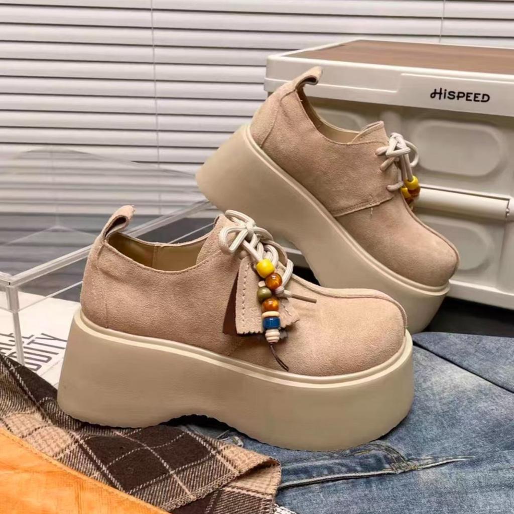 Fashion Versatile Colorblocking Breathable Women's Footsteps Thick Bottom Soft Elastic Height Comfortable Popular Non-tired Feet Sports Lefebvre Shoes