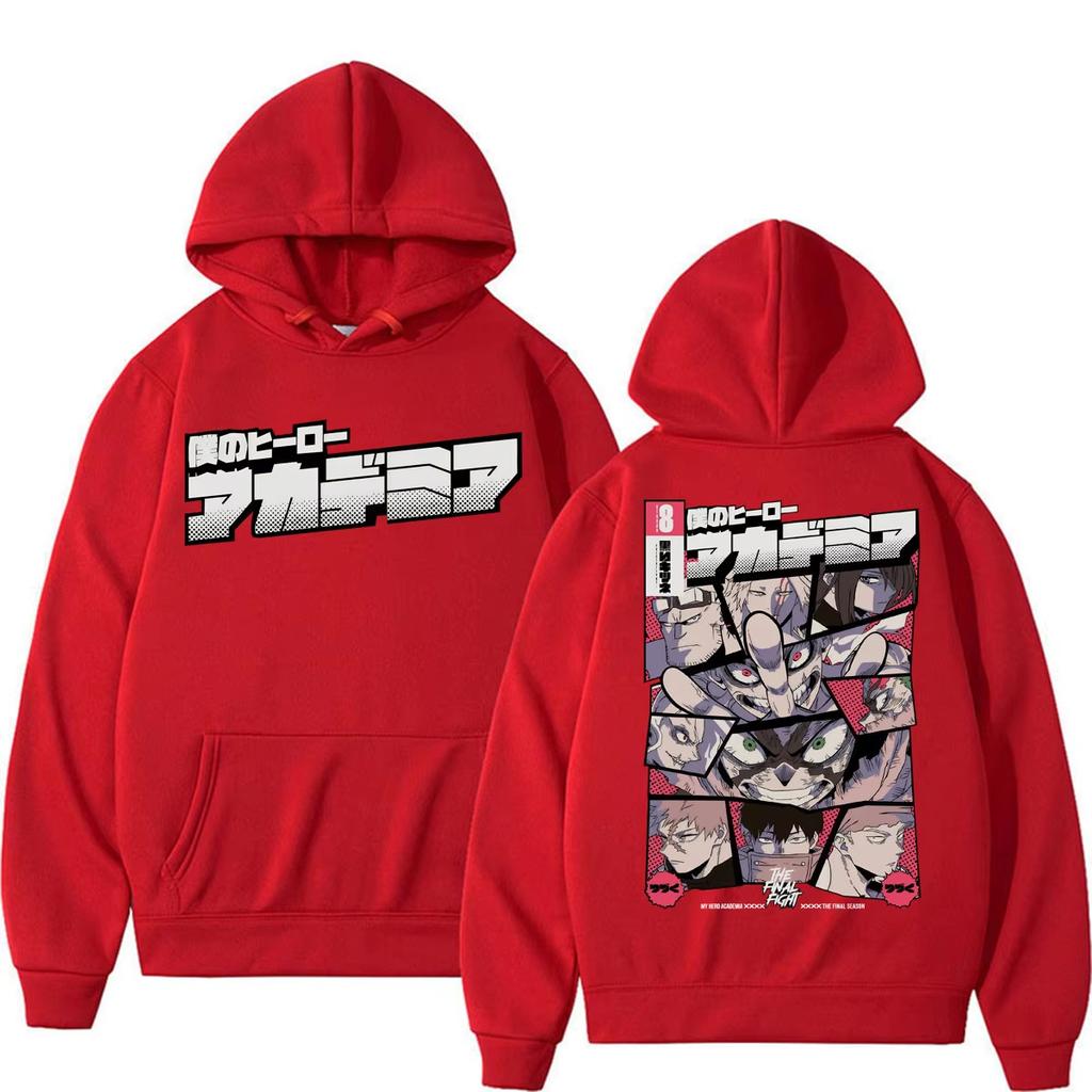 2026 Hot Sale Japanese Anime My Hero Academia Hoodie Unisex Casual Streetwear Vintage Printed Sweatshirt Loose Cozy and Versatile