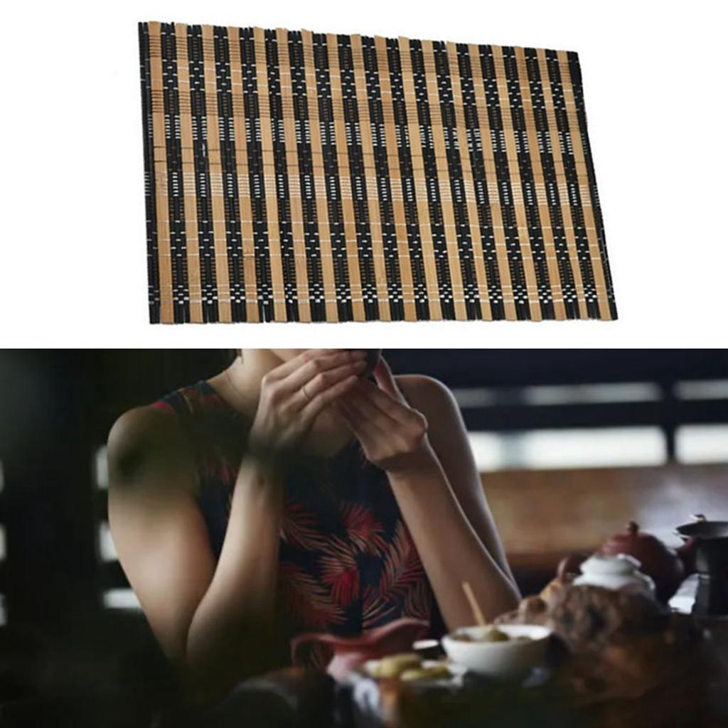 Podložka pod čaj z latí bambusu, ručně pletená, tepelně izolační, podložka na stůl, latě, podložka pod čajovou soupravu pro domácnost