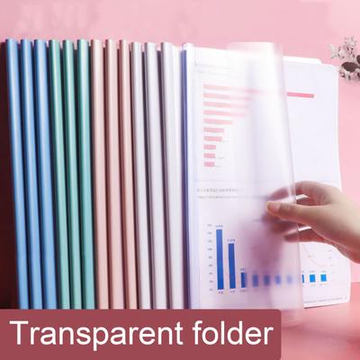 10 Stück transparente Berichtshüllen mit Schiebestange, A4/Letter-Papier, kein Lochen erforderlich, verdickter Ordner mit Zugstange