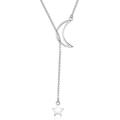 N07 Moon Star Necklace Silver 925 Adjustable
