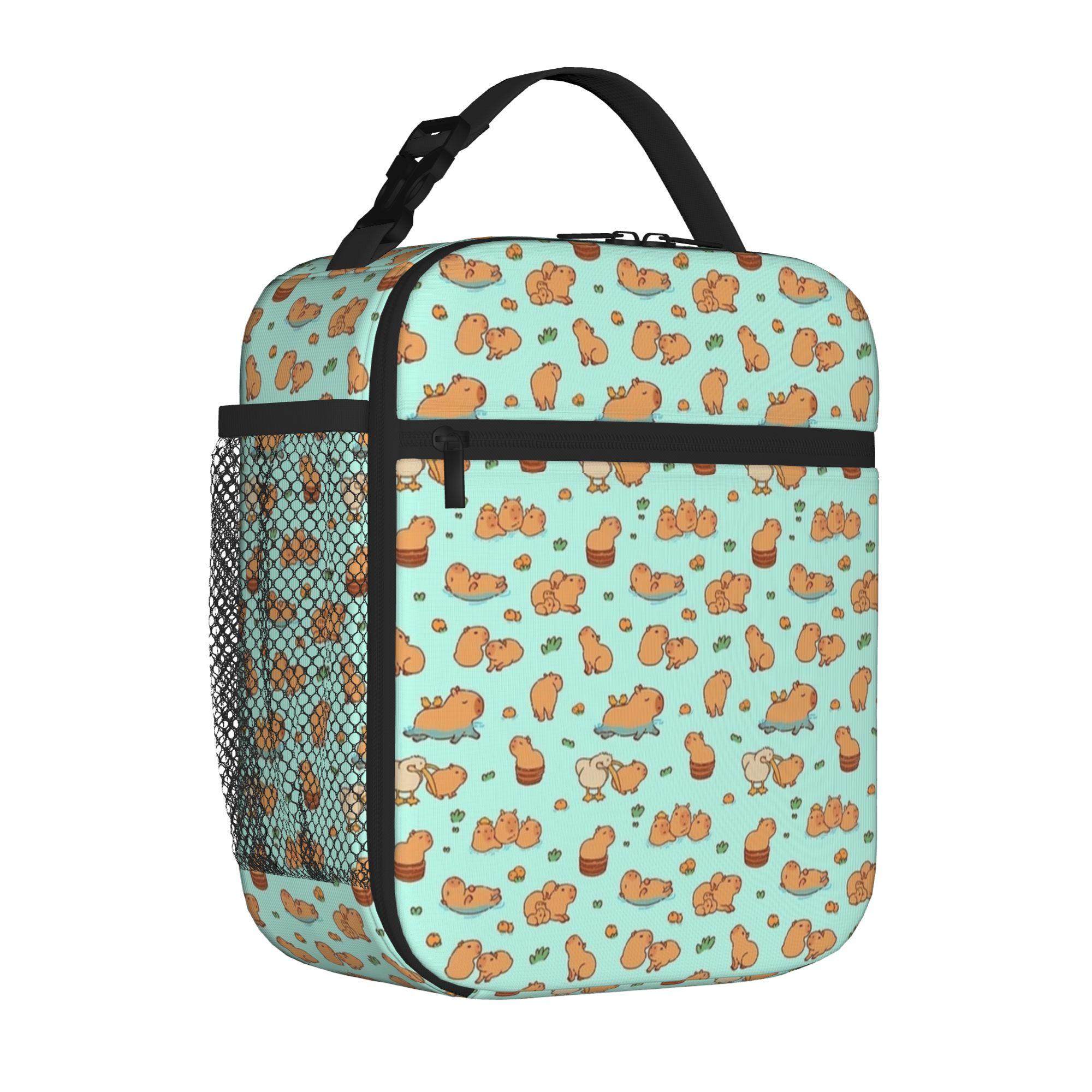 Insulated Lunch Tote Bag Cute Capybara Art Illustration Y2K Kawaii Cartoon Thermal Cooler Lunch Boxes Multifunction For Office One Size