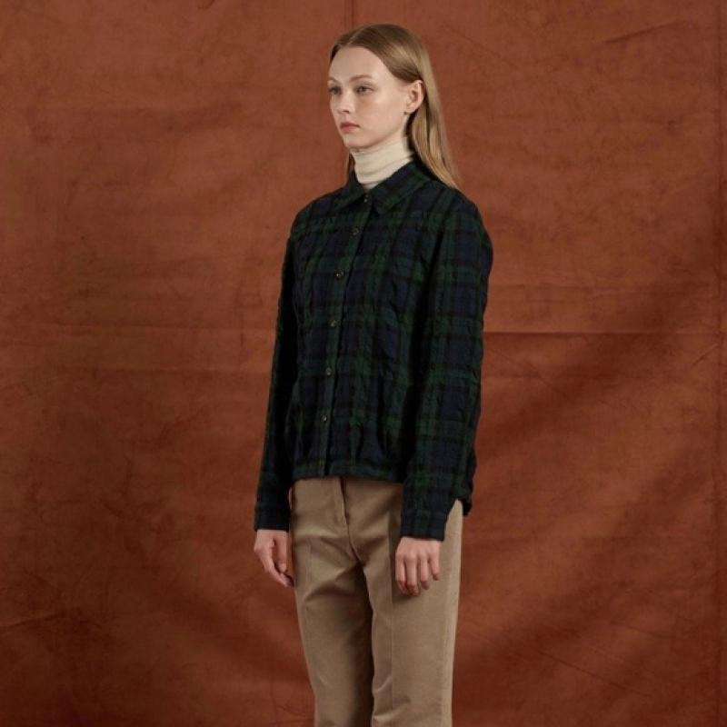 Bcbg Wool Check Blouse B5w9b410