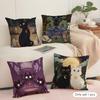 Wizard Cat Cushion Cover Soft Short Plush Pillow Cover Smooth Cozy Texture Aesthetic Cushion Case Home Decor