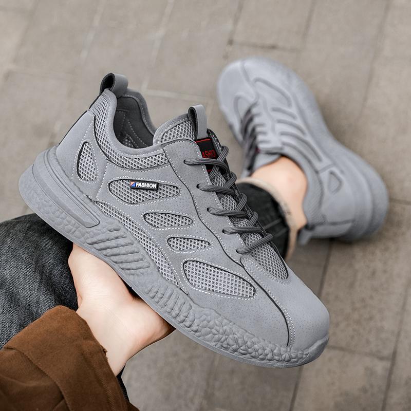 Fashion Summer Hollow Men's Casual Shoes New Mesh Breathable Hiking Shoes Outdoor Non-slip Wear-resistant Hiking Shoes Tenis Para Hombre