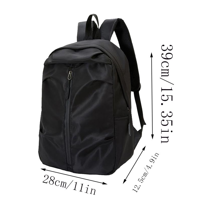 Men'S And Women'S Double Shoulder Bags With Plain Design, Vertical Zipper, Suitable For Traveling To School And Carrying Around.