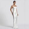 European and American style, sexy folds, high-end new dress, thin suspender temperament, banquet evening dress, long dress