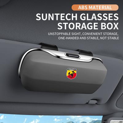 Car Eyewear Case Box Sunglasses Holder Sun Visor Storage Protective Frame Box Glasses Clip For Fiat Abarth 695 595 124 Spider