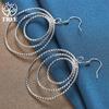 925 Sterling Silver Three Circle Pendant Earring Jewelry