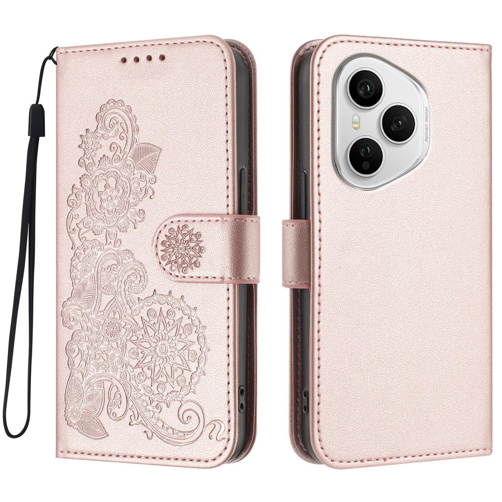 Pro Honor 400 Pro 5G (Globální) Pouzdra na telefon Mandala Květ Kožená Peněženka Mobilní Kryt s Poutkem
