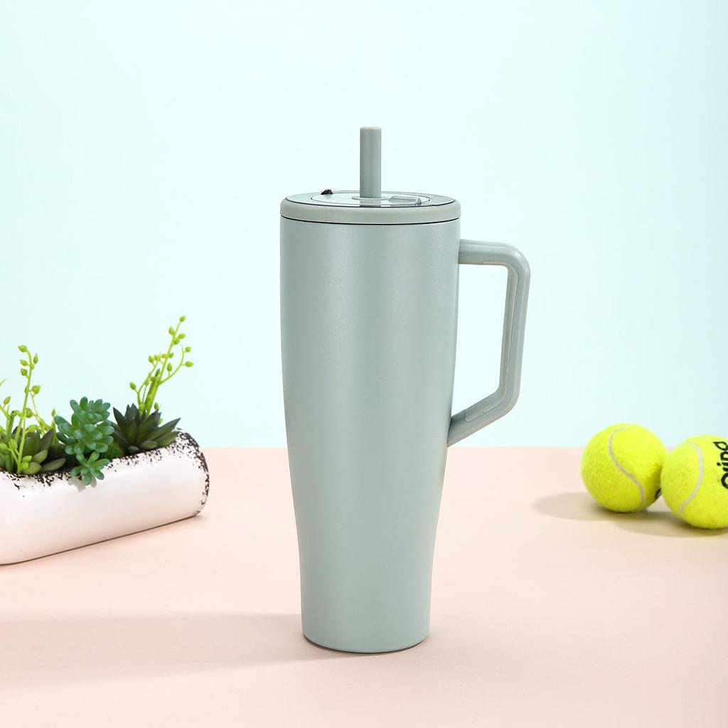 40oz Insulated Stainless Steel Car Cup with Straw & Handle