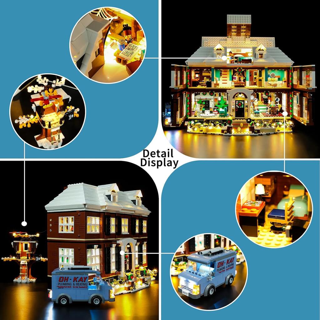 BrickSoul Led Light Kit for Home Alone Lego Set, Compatible with 21330 Lego Building Set Lego Light Kit, Light Up Legos Home Alone - NO Lego Blocks
