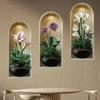 Removable Plant Wall Stickers Green Plant Pattern Potted Plant Decals for 3PCS Bedroom Decor