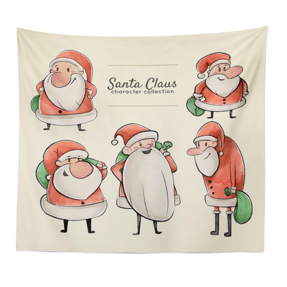 Christmas Series Santa Claus Pattern Tapestry TV Background Wall Landscape Tapestry Cloth Hanging Cloth