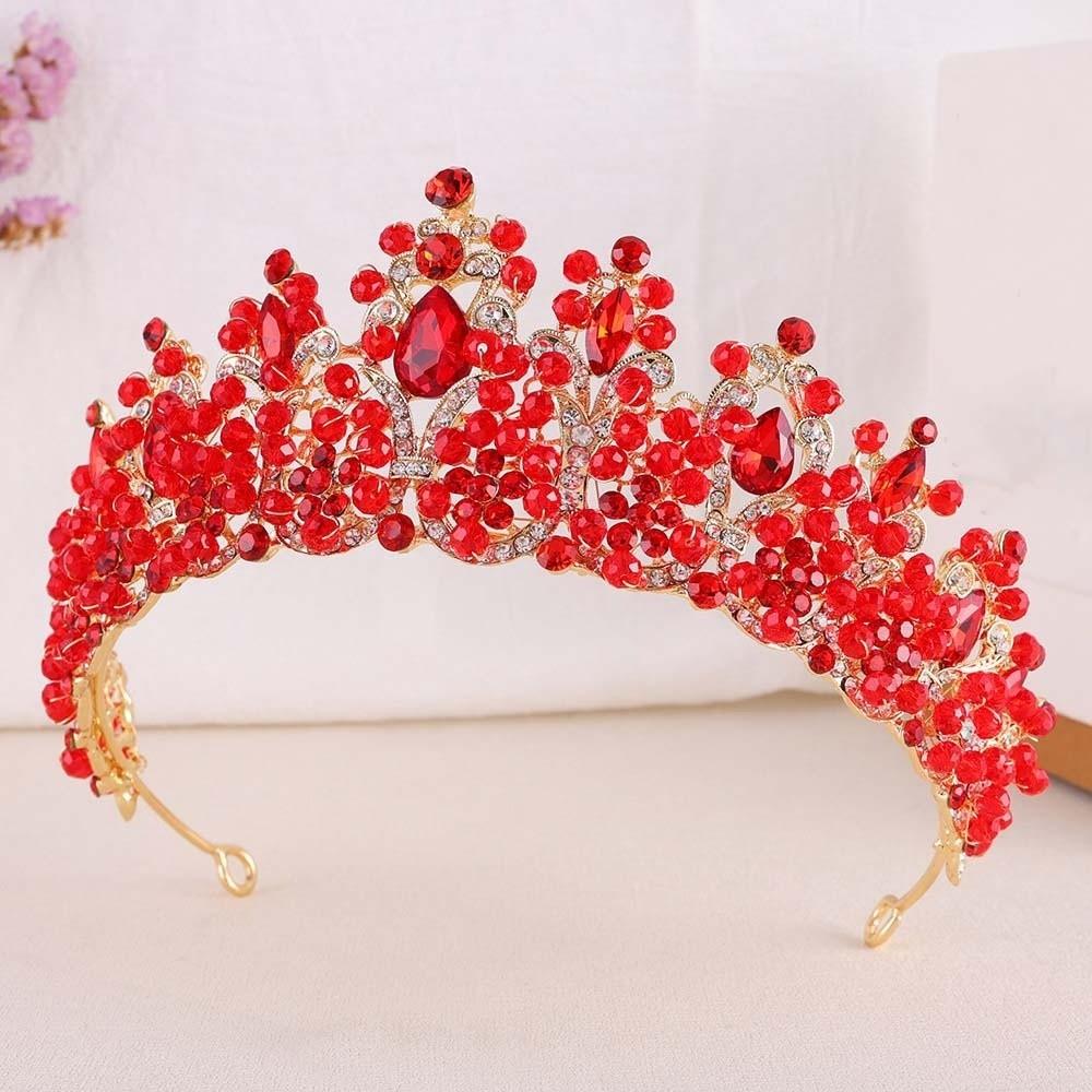 Exquisite Crystal Crown Luxurious Baroque Headpiece Beaded Headpiece Bridal Tiara  Pageant