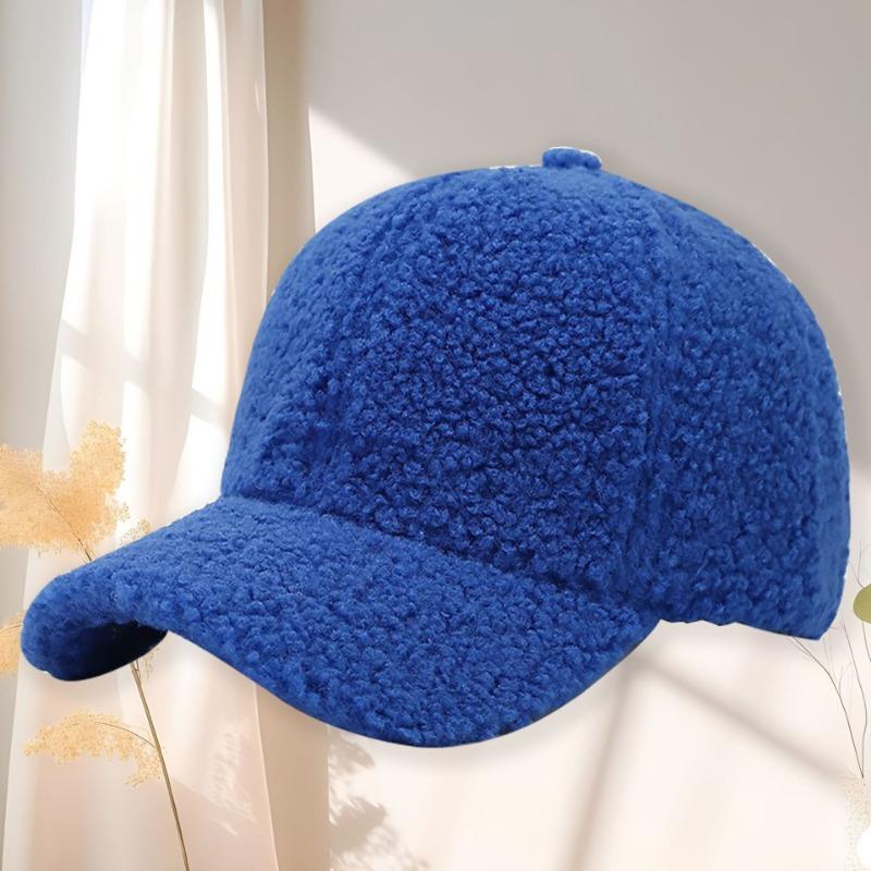 Herbst- und Winter Lammflusen Baseballkappe warm modisch Schirmmütze bestickte Buchstabenmütze