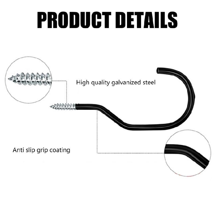 2Pcs Road Bike Wall Mount Hook Heavy Duty Metal Hook Garage Organizers Large Screw In Ceiling Hook Bike Hanger Hook