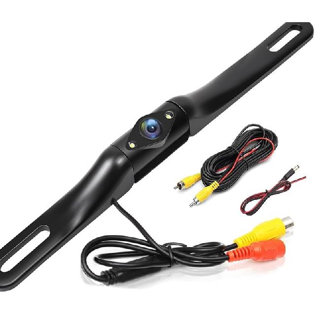 YUGUANG Камера заднего вида для автомобиля, Широкий угол обзора 170°, Камера заднего вида на номерной знак, Ночное видение, Камера заднего вида для автомобилей и грузовиков 720P Camera