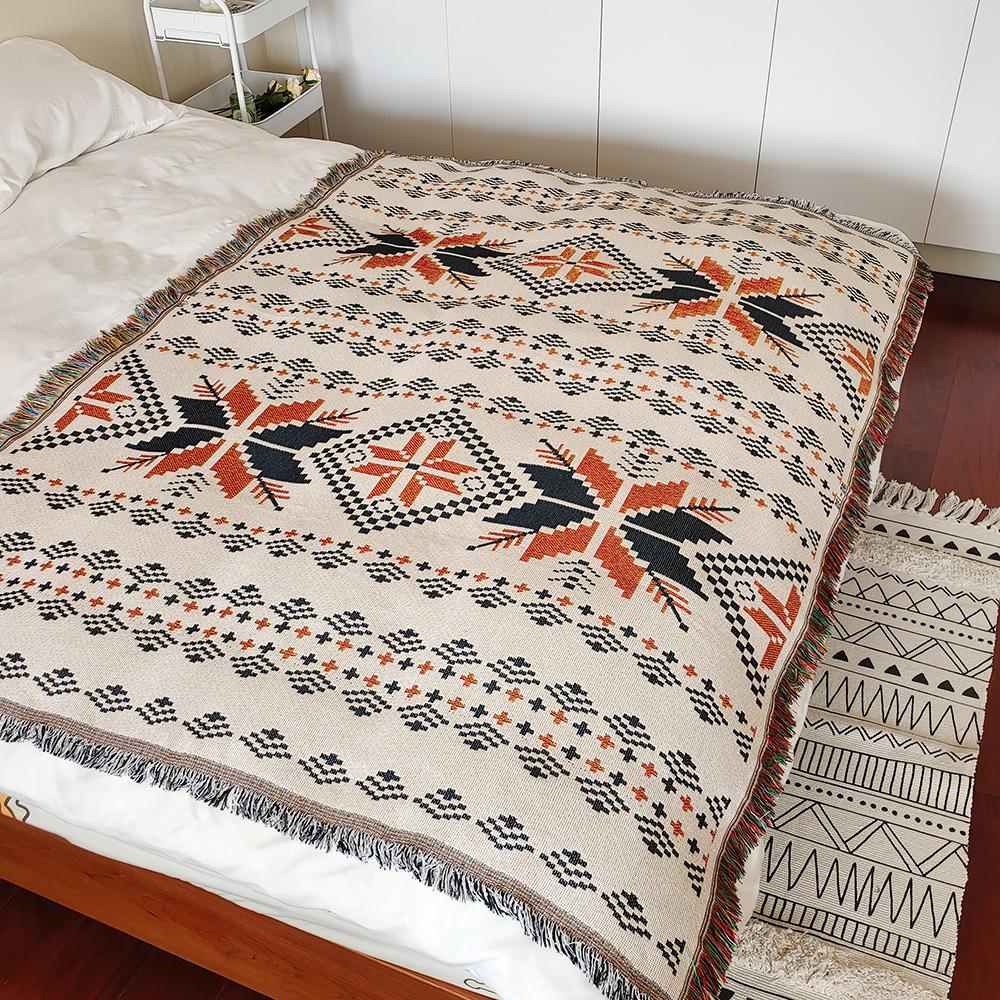 Bohemian Theme Throw Blanket for Home Decor and Outdoor Activities Bed Plaid Blankets & Throws Sofa Bedspread, Sofa cover