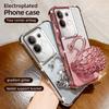 KEYSION Shockproof Plating Phone Case for VIVO Y29 4G Clear Soft TPU Glitter Jewelled Swan Kickstand Back Cover for IQOO Z10X 5G