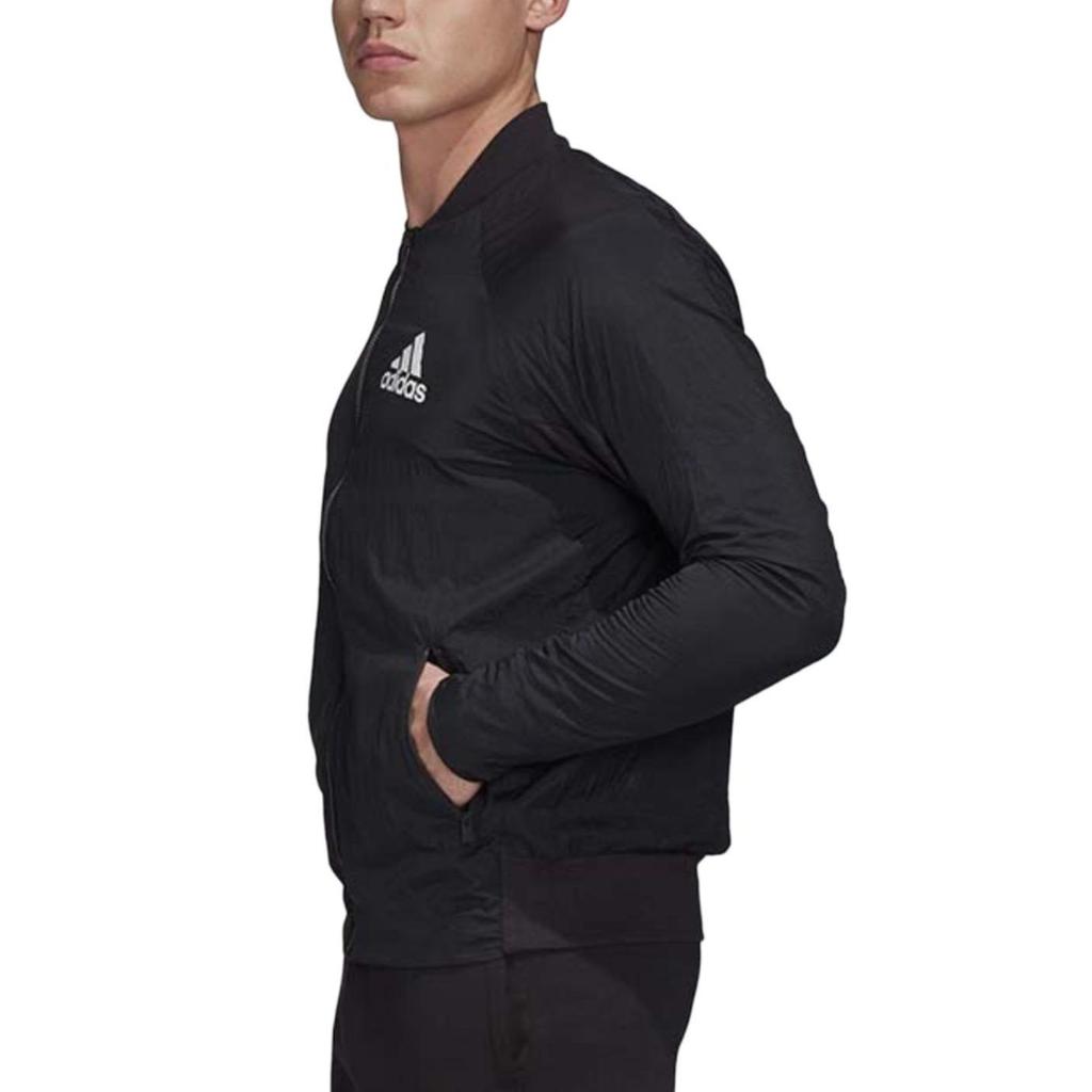 Adidas Logo Zip Pohodlná Ležérní Bunda s Dlouhým Rukávem Pánská Bunda Černá FI4684