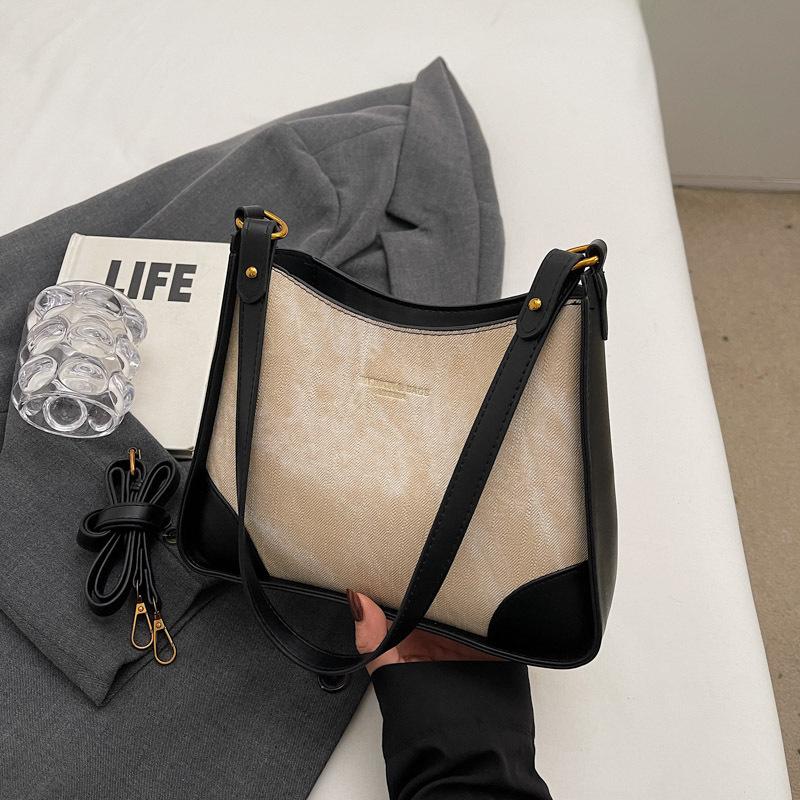 

Французский ленивый ветер Большая вместимость Сумка-тоут Женская 2025 Зима Новая Зарубежный стиль Популярная Портативная Сумка под мышку Сумка-ведро 25*8*20