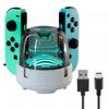 7 Colors LED Charging Station Compatible with Nintendo Switch/Switch OLED Joy-Con , Portable Switch Controller Charger with LED Light & Charger Cable