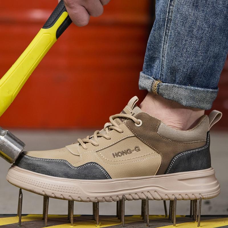 Fashion Safety Shoes for Men Steel Toe Cap Protective shoes Work Boots Anti-smash Anti puncture Indestructible shoes Sneakers