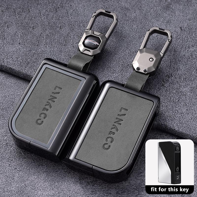 Fit For Lynk&Co 05 09 01 06 02 03 Lynk Co Zinc Alloy Genuine Leather Auto Key Fob Cover Smart Case Housing Key Ring Mount Remote Automotive Auto