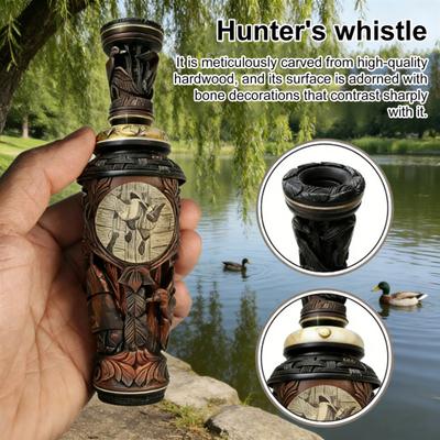 Handmade Hunter Duck Call Whistle Portable Hand-Carved Wooden Realistic Sound Outdoor Hunting Waterfowl Crow Bird Animal Caller Attracting Whistle