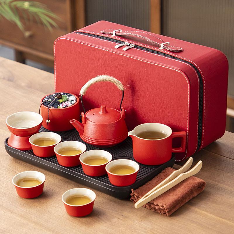 Ceramic Outdoor Camping Portable Travel Tea Set Business Company Events Wedding Gifts