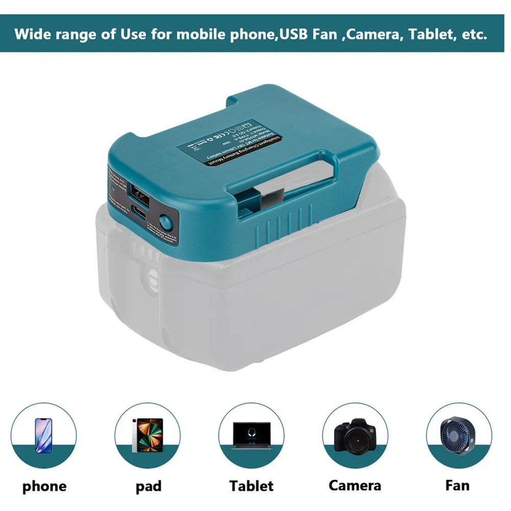 For Makita 18V Battery USB Type-C Battery Holder BL1840 BL1850 BL1860 Charger Adapter Fast Charging Shelf Rack Storage Case