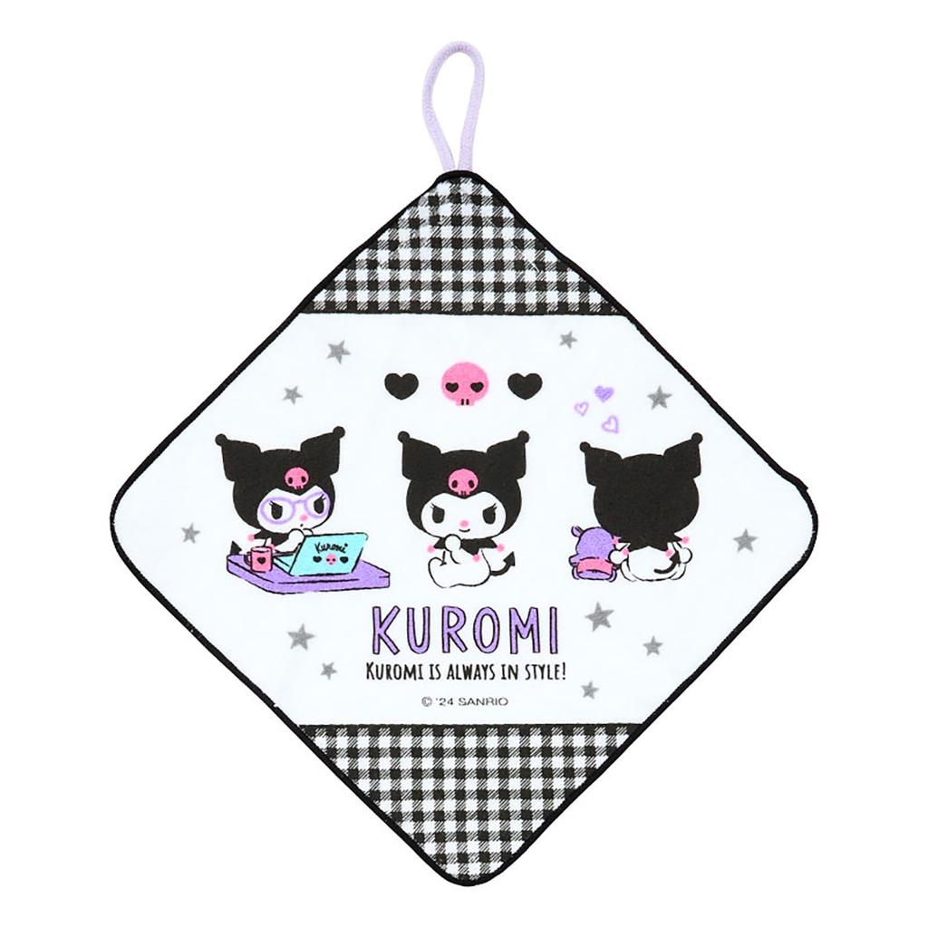 Sanrio Kuromi Loop Towel Set for Antibacterial with Name for Nursery (SANRIO) 3-Piece Children, Treatment, Space, School/Kindergarten (249840)