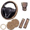 Rhinestone Bling Car Interior Accessories Set Steering Wheel Protective Case  Car Protection