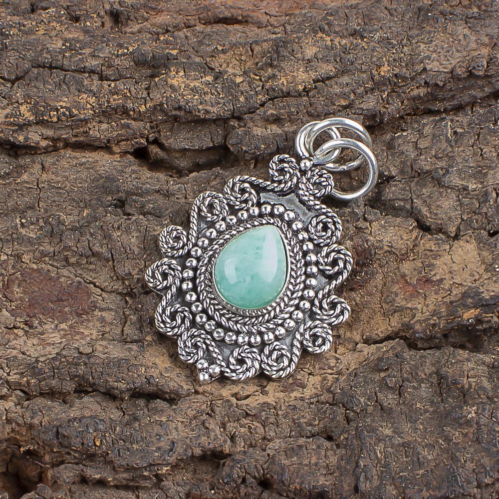 Wonderful Amazonite Jewelry, 925 Solid Sterling Silver Pendant, Handmade Silver Women Pendant, Protecting Gemstone Jewelry For Gift
