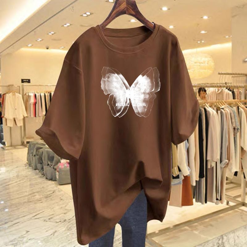 

Fashion Salt Small Sports Pure Cotton Summer Loose Casual Age Reduction Short Sleeve T-Shirt Women s Summer XXXL