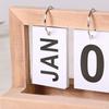 Desk Calendar Desktop Artwork Vintage Standing Decoration ,Flip Wooden