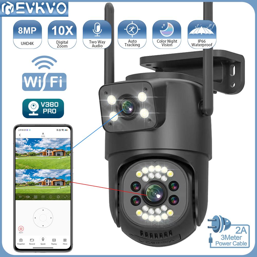 

V380 8MP 4K двойной объектив PTZ беспроводная Wi-Fi IP-камера видеонаблюдения с отслеживанием тела AI обнаружение людей 10-кратный зум уличная водонепроницаемая камера видеонаблюдения