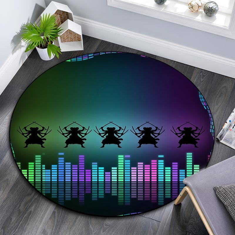 Zoro pattern round rug,Carpet Rug for Living Room Bedroom Playroom ,Non-slip Floor Mat,Holiday Gifts and Birthday Gifts.