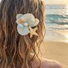 Vintage Pearl Hair Clip Sweet Design Resin Starfish Hair Clip Orchid Flower Hairpin  Seaside Wear