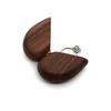 Heart Shaped Ring Storage Box Walnut Wooden Wedding Ring Case Retro Jewelry Display Box