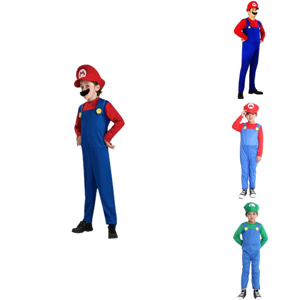 Super Mario Bros Luigi Costume For Kids And Adults Breathable Full Body Cosplay Dress With Exquisite Workmanship