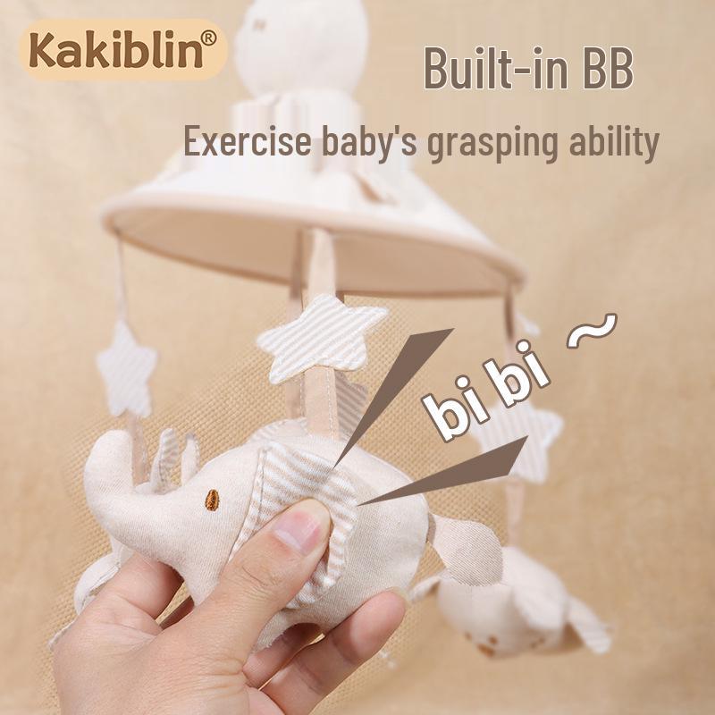 Kakiblin Organic Cotton Musical Baby Mobile - Anti-Strabismus Hanging Umbrella Crib Decor