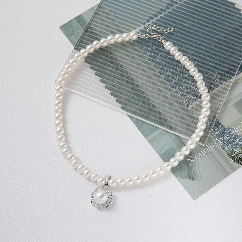 Pearl Necklace Earrings Set For Girls All  Novel Alloy Gold And Silver Two-Piece Set