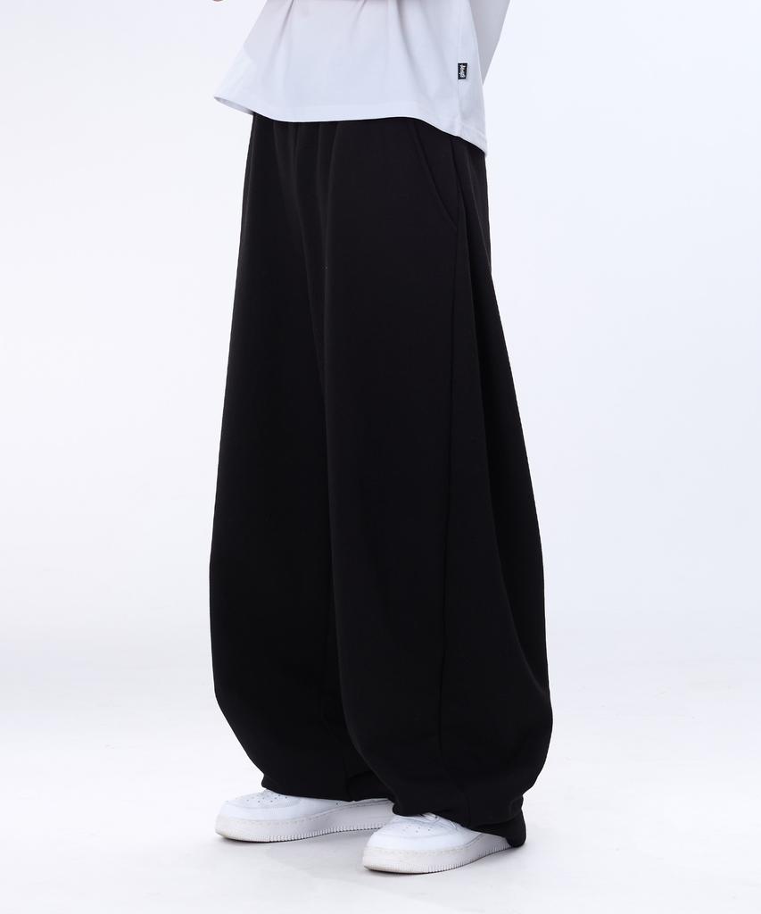 Yosemiti Curved Pintuck Balloon Sweatpants Black Ylp-602