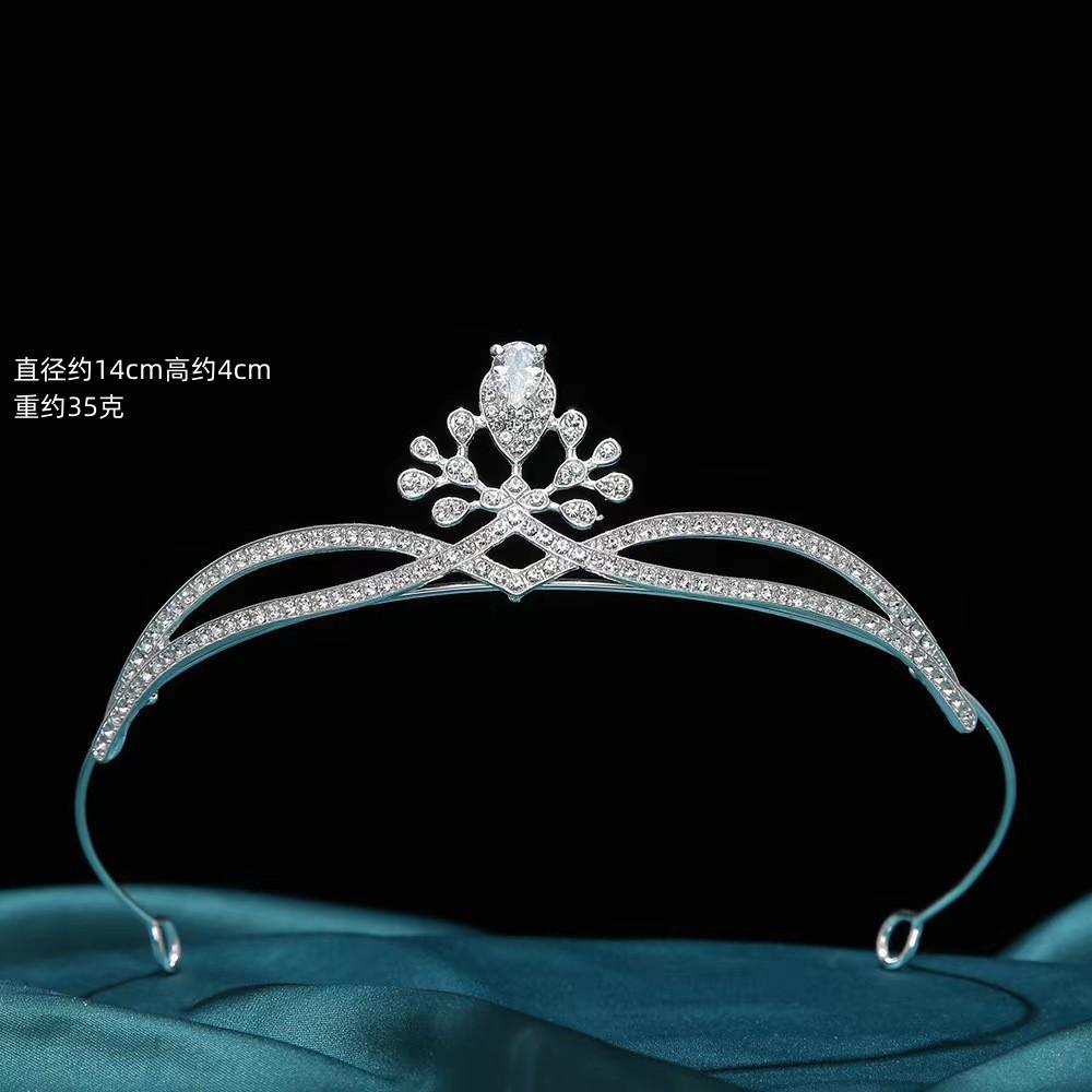 High-End Crown Headgear Princess Children'S Light Luxury Crystal Crown Birthday Gift Girls Stage Performance Crown Hair Accessories