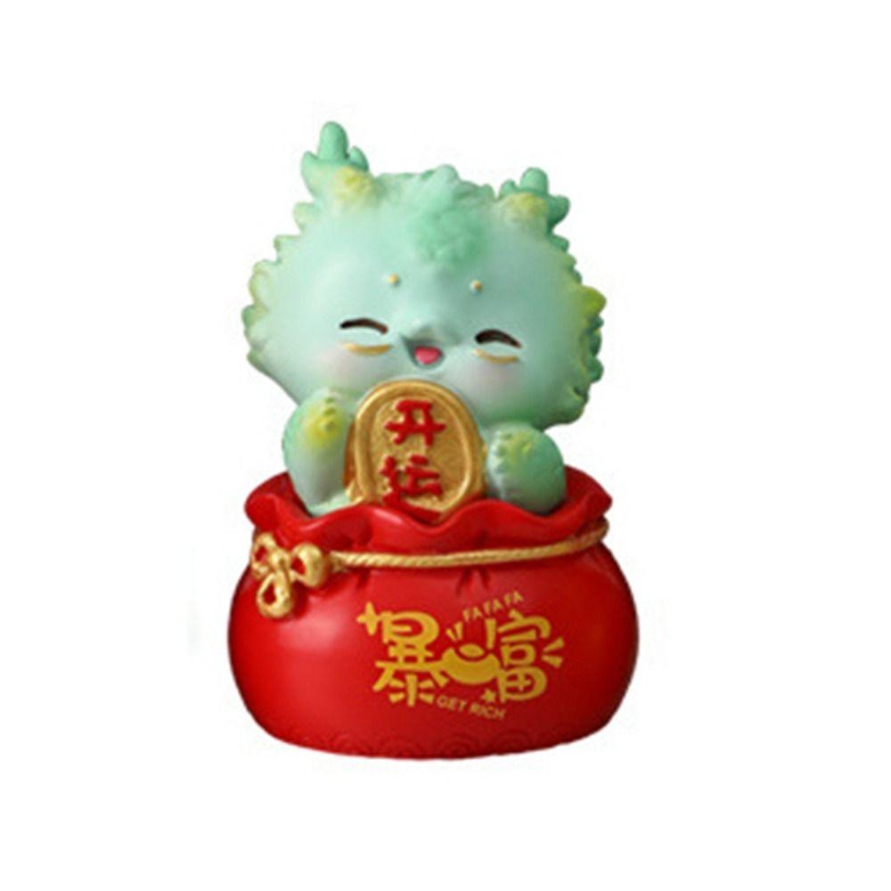 Waterproof Zodiac Dragon Ornaments Dragon Design Resin Dragon Miniatures Wear-resistant Cartoon Dragon Year Lucky Ornaments