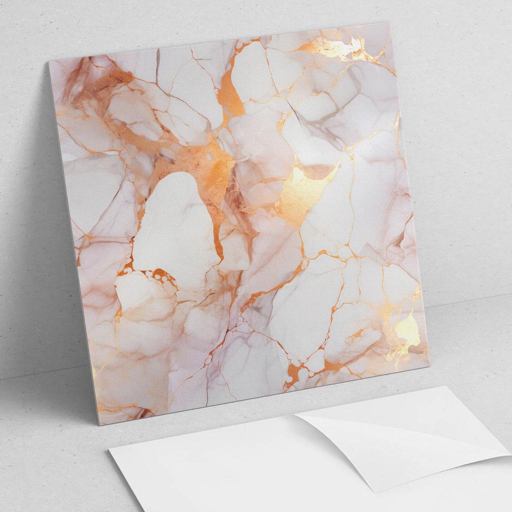 Set of Self-Adhesive Vinyl Tiles with Print Elegant Marble with Veins 9x30x30 cm