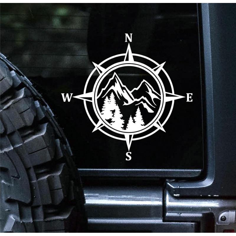 Creative Fashion Compass Car Stickers - Waterproof & Durable PVC Decals