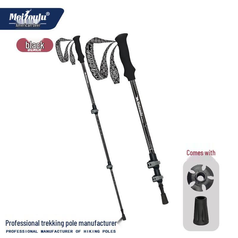 3-Section Telescopic Aluminum Alloy Trekking Poles for Hiking and Climbing - Multifunctional Hand Cane